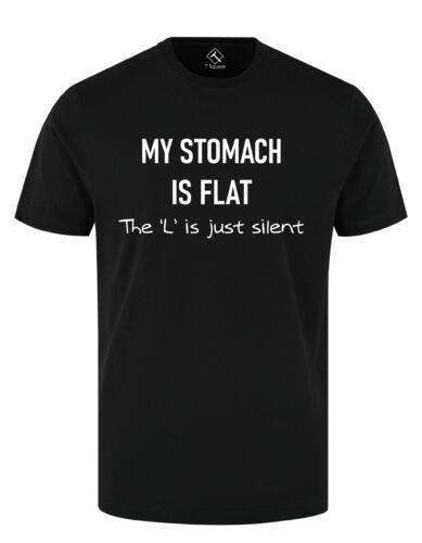 TEXT – MY STOMACH IS FLAT Regular T-SHIRT